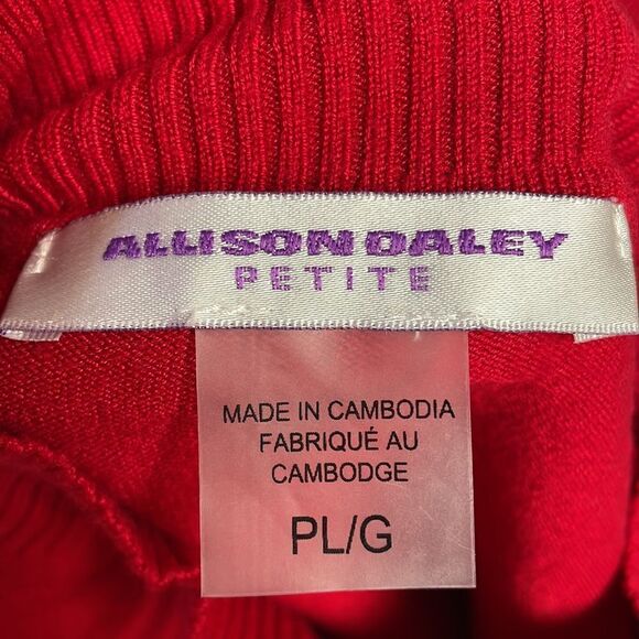 Allison Daley Ladies Petite Crew Neck Pullover Sweater, Size PL/G, Red - Picture 6 of 6